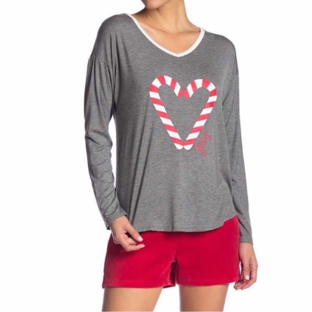 Juicy Couture NWT 2-Piece Christmas Pajama Set Gray Red & White ~price is firm - Picture 7 of 11